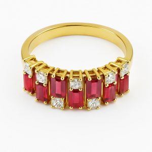FANCY RUBY WITH DIAMOND RING